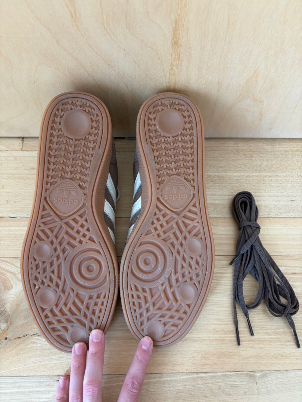 adidas Originals Brown Suede Samba Style Sneakers with White Stripes - Picture 5 of 5